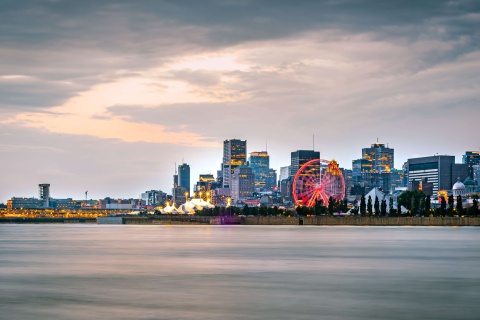 City skyline on the waterfront