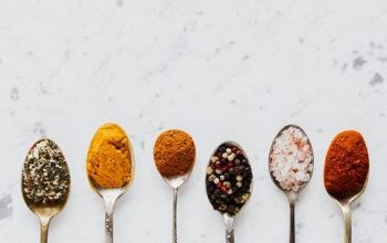Spoonfuls of different spices
